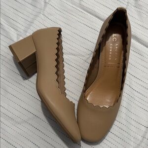 LC Lauren Conrad Beige Scalloped Heels